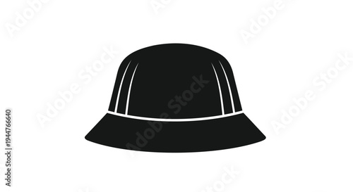 Vector black bucket hat icon