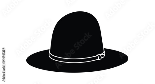 Vector black fedora hat icon