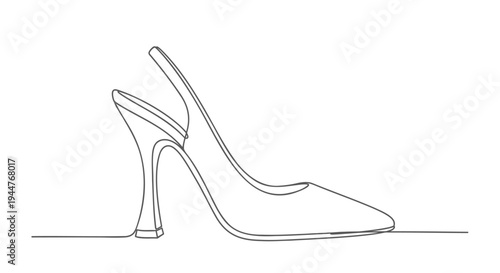 Vector illustration of a single high heel shoe