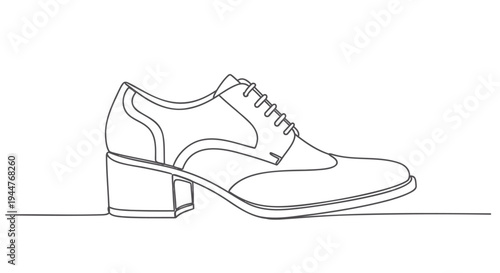 Vector illustration of a single men's dress shoe