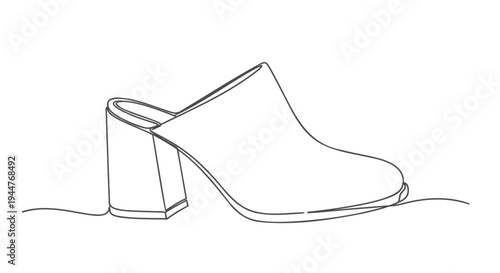 Vector illustration of a single line drawing high-heeled shoe