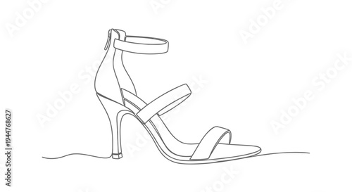 Vector illustration of a single high-heeled sandal