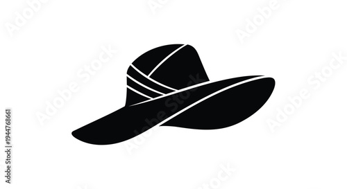 Black cowboy hat vector icon