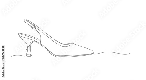 Vector illustration of a single high heel shoe