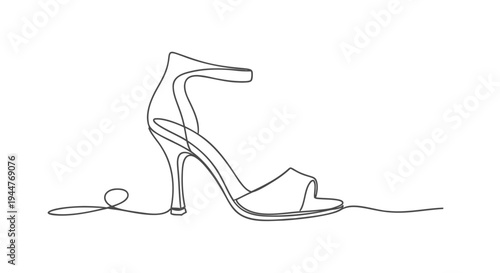 Vector illustration of a single high heel shoe