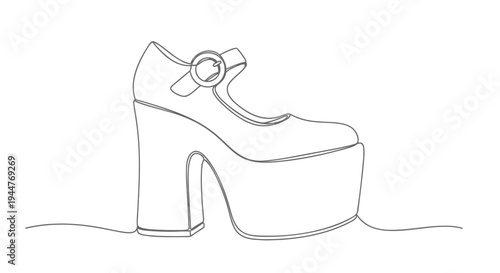 Vector illustration of a single high-heeled shoe