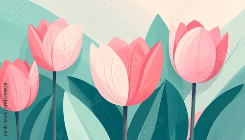seamless pattern with tulips