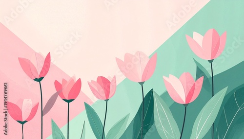 pink tulips background
