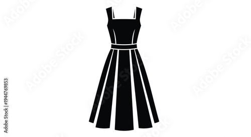 Vector illustration of a black sleeveless dress