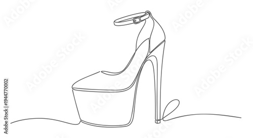 Vector illustration of a single high heel shoe