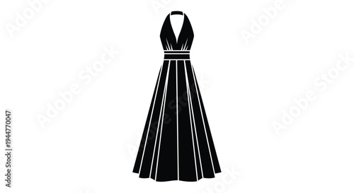 Vector illustration of a black and white striped dress