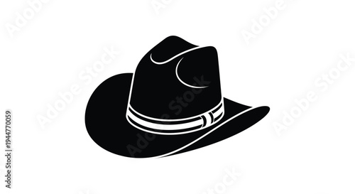 Vector black cowboy hat icon