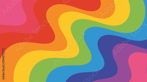 A vibrant and colorful abstract background features flowing wave like shapes in the colors of the rainbow creating a dynamic visual effect high quality professional detailed
