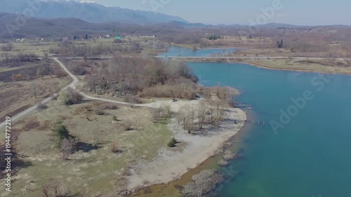 Wallpaper Mural Aerial drone view of Sv.Rok lake near Lovinac, Croatia Torontodigital.ca