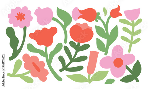 Bild auf Leinwand Beautiful simple naive flowers