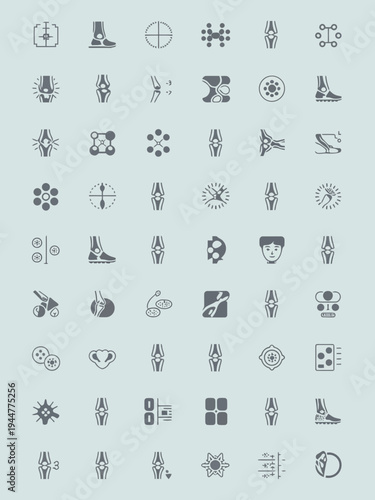 Medical Orthopedic and Knee Joint Health Icon Set