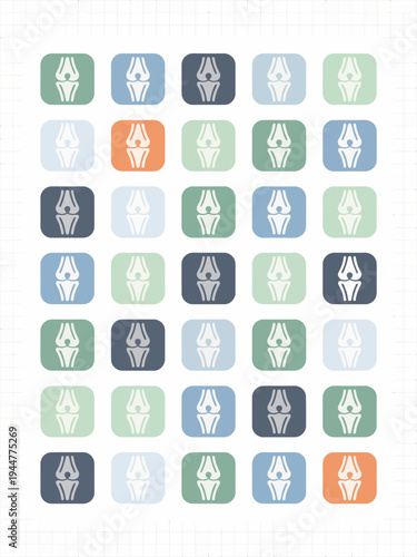 Orthopedic Knee Joint Icon Set for Medical and Health Apps