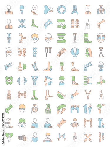 Orthopedic and Bone Health Medical Icon Set