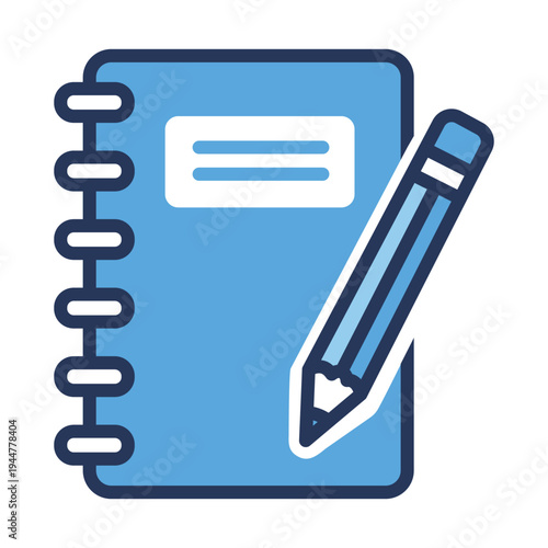 Notebook and pencil on a table in a study session