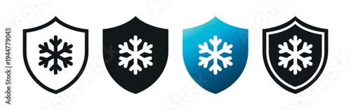 Tableau sur toile Frost Protection Vector Icons Set on White Background