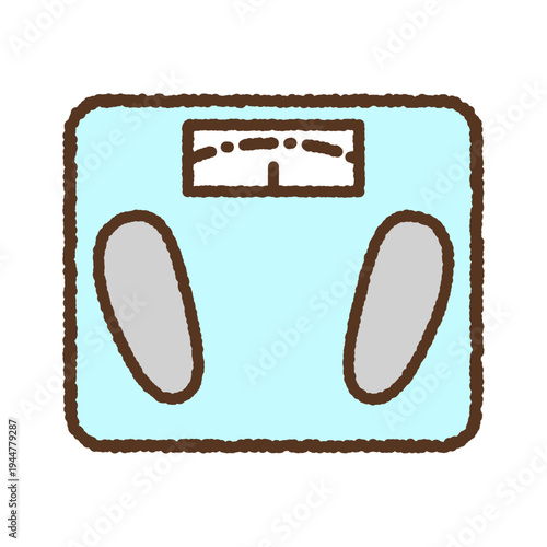手書き風の単品アイコンイラスト　体重計