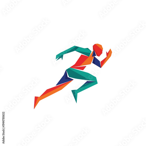 Runner in Motion Sprinting Fast Pace.
