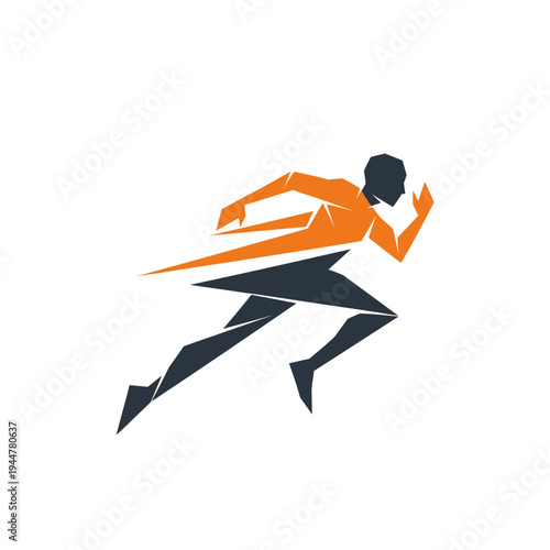 Man Running Fast in Motion.