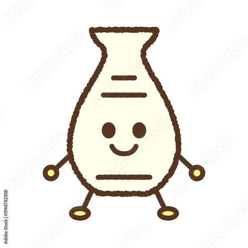 キャラクター風の単品アイコンイラスト　徳利　酒器