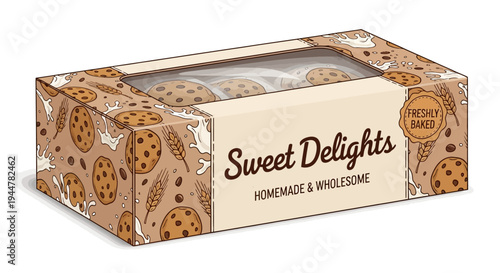 Cookie Box with Sweet Delights Label.