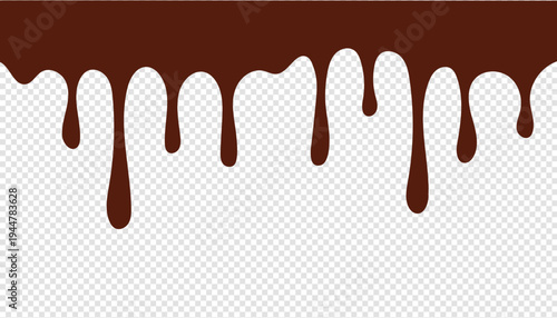 Melting Chocolate Drip Border with Transparent Background Sweet