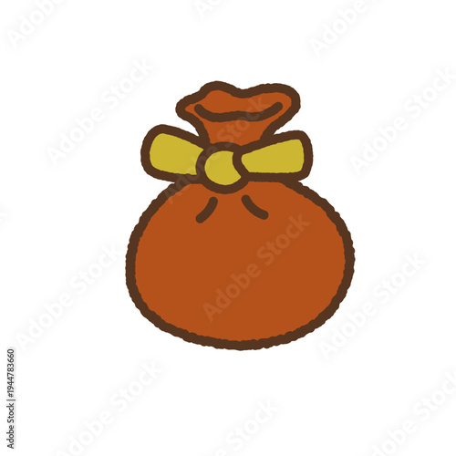 手書き風の単品アイコンイラスト　餅巾着