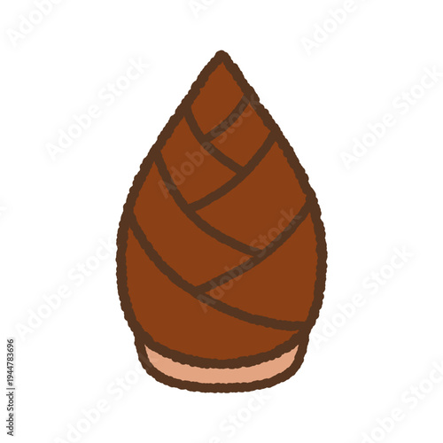 手書き風のシンプルアイコンイラスト　筍