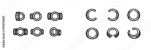 Mechanical spring washer and split lock washer hardware components for industrial engineering and construction projects