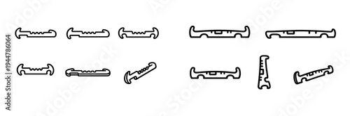 Industrial hardware components and mechanical hook elements for technical engineering and manufacturing design projects