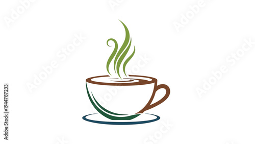 Steaming hot cup of coffee illustration.