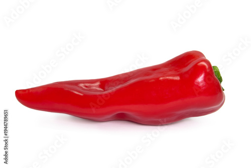 Isolated Red Bell Pepper on White Background