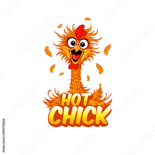 This vibrant and funny fire chicken design is perfect for anyone who loves bold, energetic, and humorous artwork. The cartoon chicken with fiery feathers and expressive eyes brings instant personality