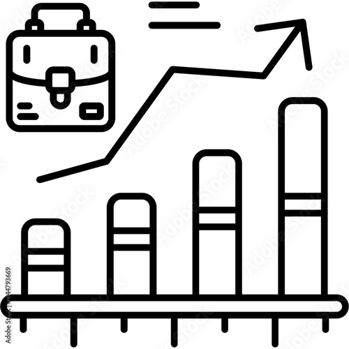 Business Scaling Success Outline Icon