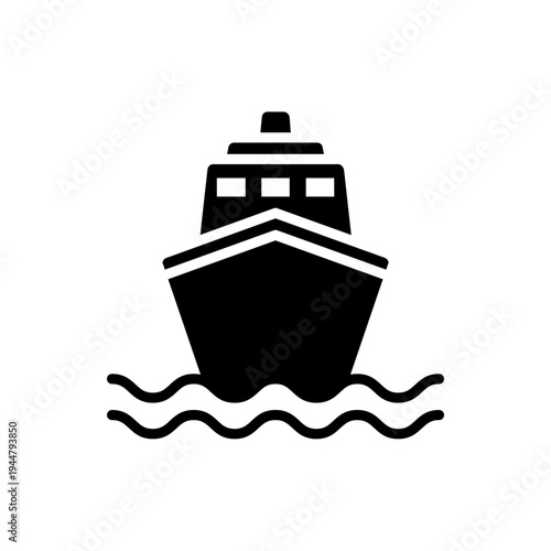 Flat vector illustration of an isolated ship icon on a white background