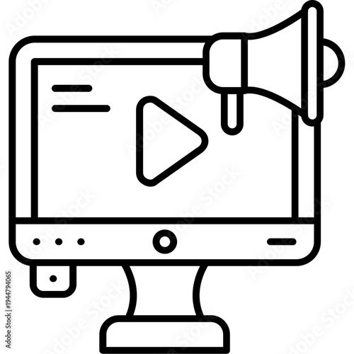 Sponsored media Outline Icon