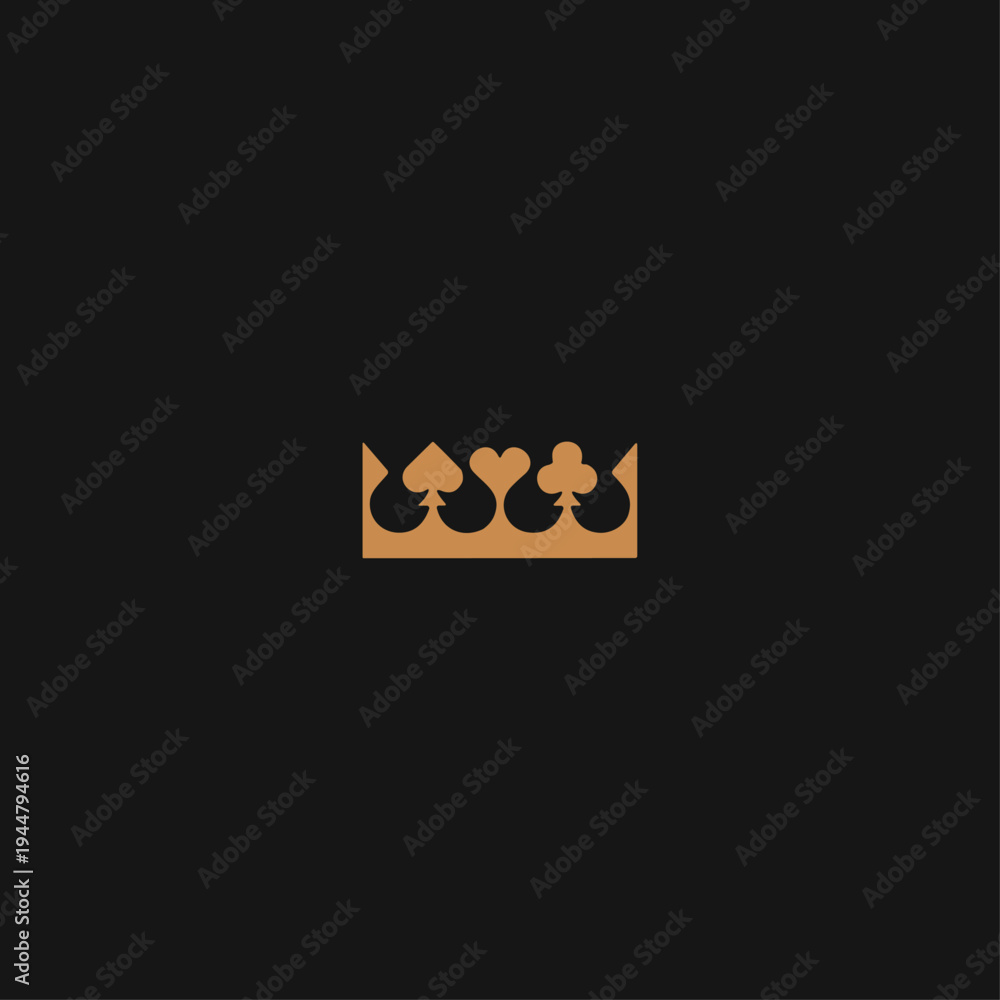 Fototapeta premium Poker king logo icon flat vector design