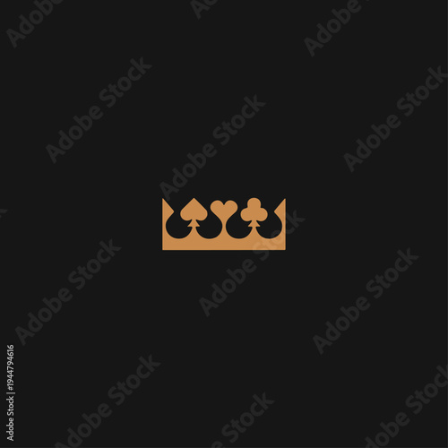Poker king logo icon flat vector design