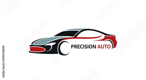 Precision Auto Car Logo Design Illustration.