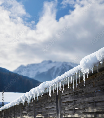 Wallpaper Mural Beautiful icicles on a hut in the Austrian Alps. Torontodigital.ca