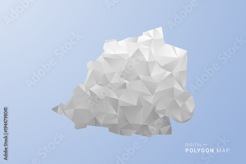 Holy See Map - polygon style vector illustration in gray, white and blue tone, low-poly geometric design, minimal silhouette, suitable for infographic and modern design.