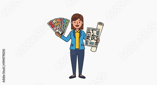 A woman holding color and plant samples