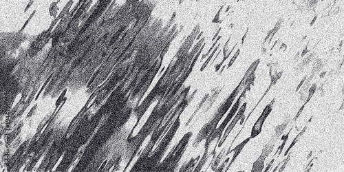 Grayscale abstract background with energetic diagonal brush strokes and a fine speckled noise texture, suitable for artistic and dynamic design elements