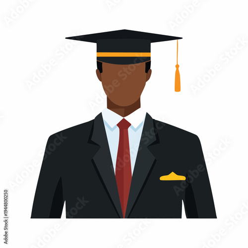 Graduation portrait of a male graduate wearing a cap and gown