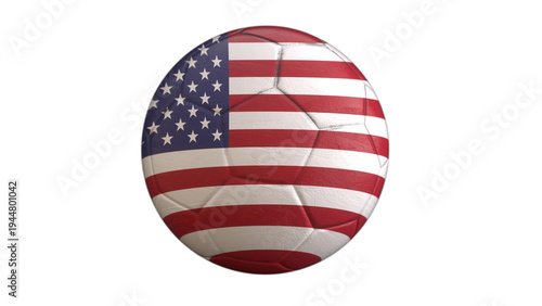 фотографія United States flag soccer ball isolated on light gray background, national footb