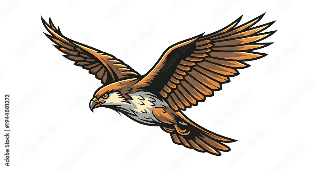 Fototapeta premium Majestic eagle soaring through the air with wings spread wide